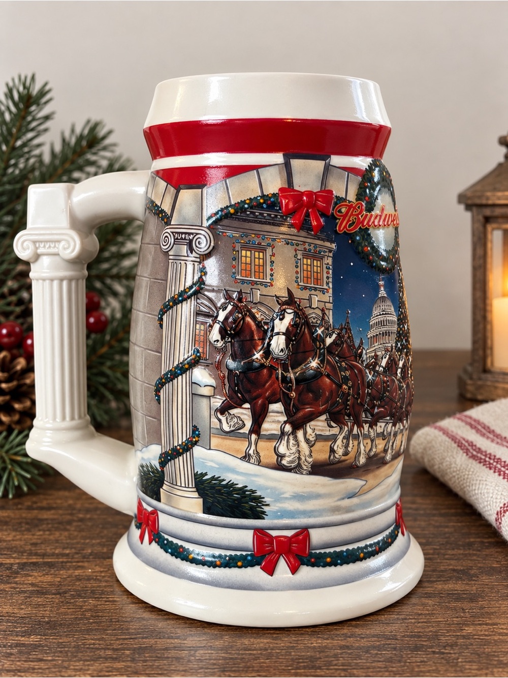 2001 Budweiser Holiday Stein – “Holiday at the Capitol”